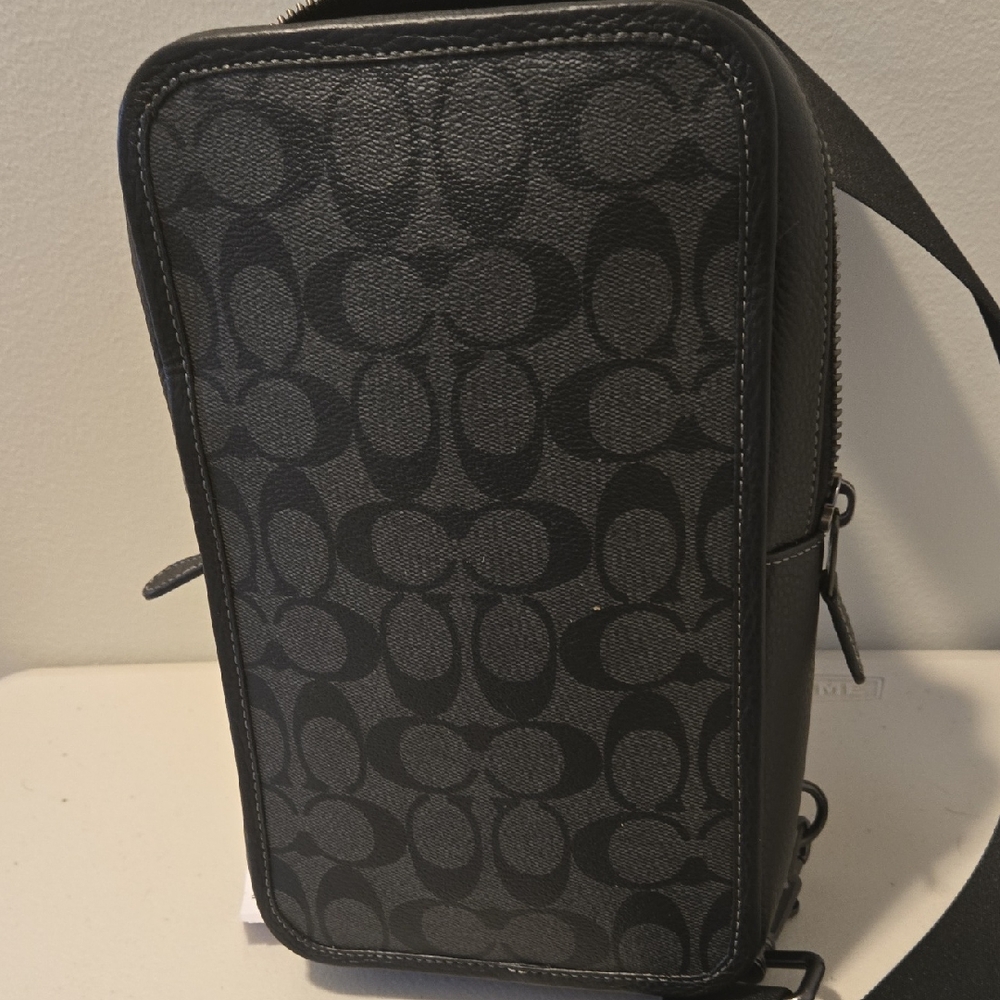 Black Patterned Men's Bag